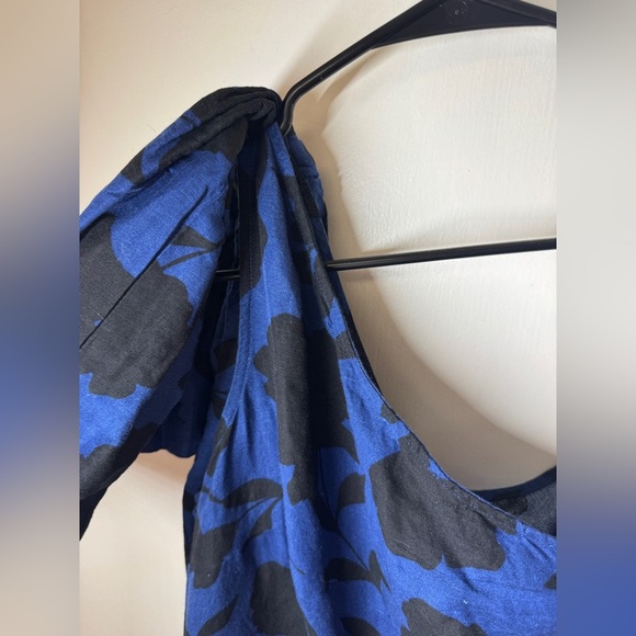 Kate Spade X Target Classic Rose Navy Blue Black Floral Linen Blend Jumpsuit 4 - Picture 4 of 16